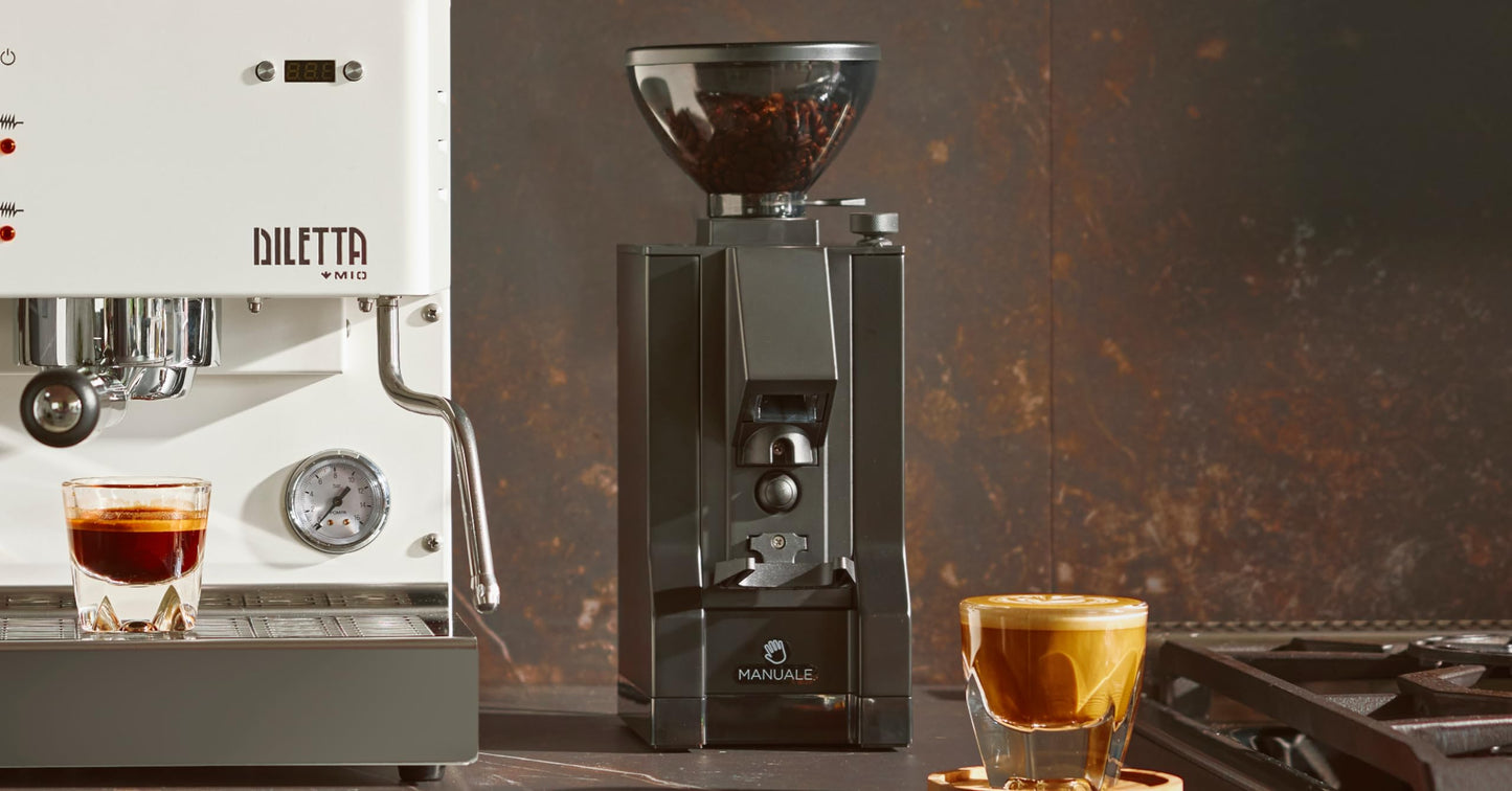 Eureka Mignon Notte Espresso Grinder | 150g | 50mm Steel Burrs | Stepless | Black
