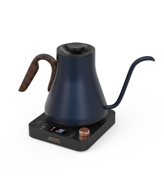 Epeios Electric Kettle, Gooseneck Electric Kettle with ±1°F Temperature Control, 1200W Rapid Heating for Pour Over Coffee & Tea, 304 Stainless Steel Interior, Auto Shut-Off, 0.9L, Blue