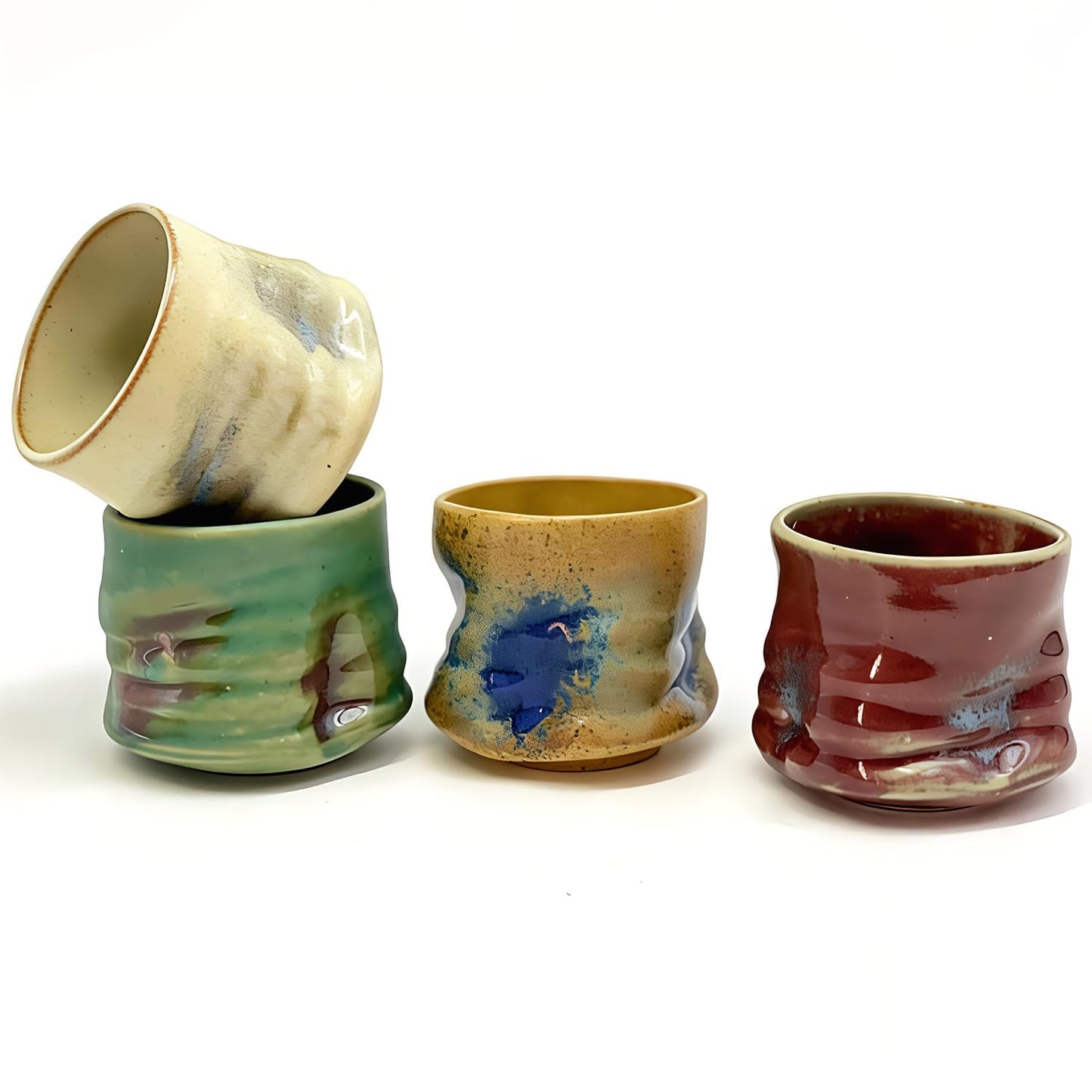 lavzpqmnr Espresso and tea mug set, 5oz colored coffee mugs.