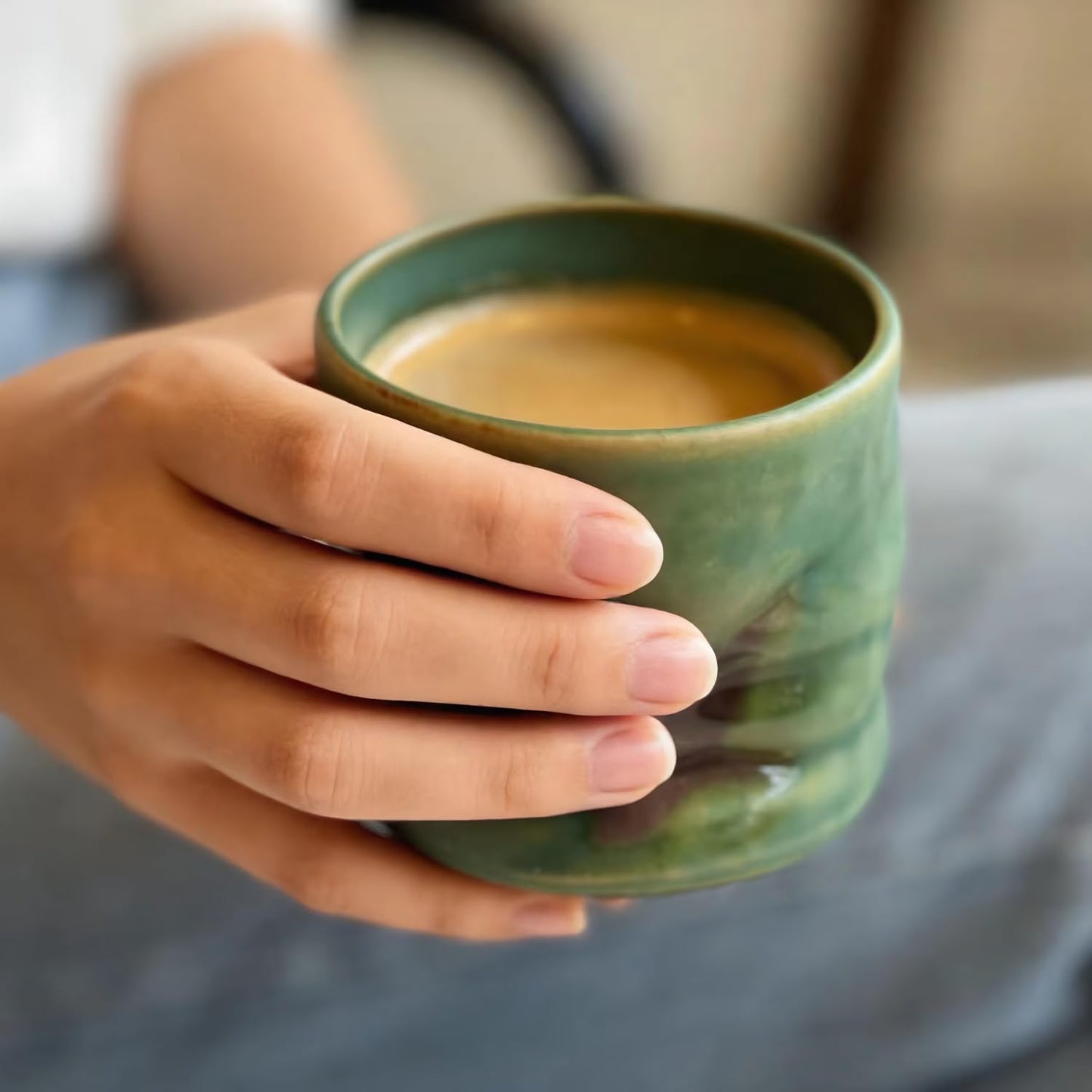 lavzpqmnr Espresso and tea mug set, 5oz colored coffee mugs.