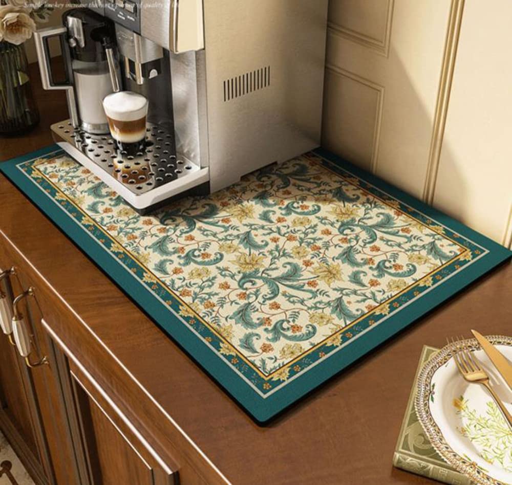 Cciphy Cute Coffee Maker Mat Colorful Dish Drying Mat for Countertops
