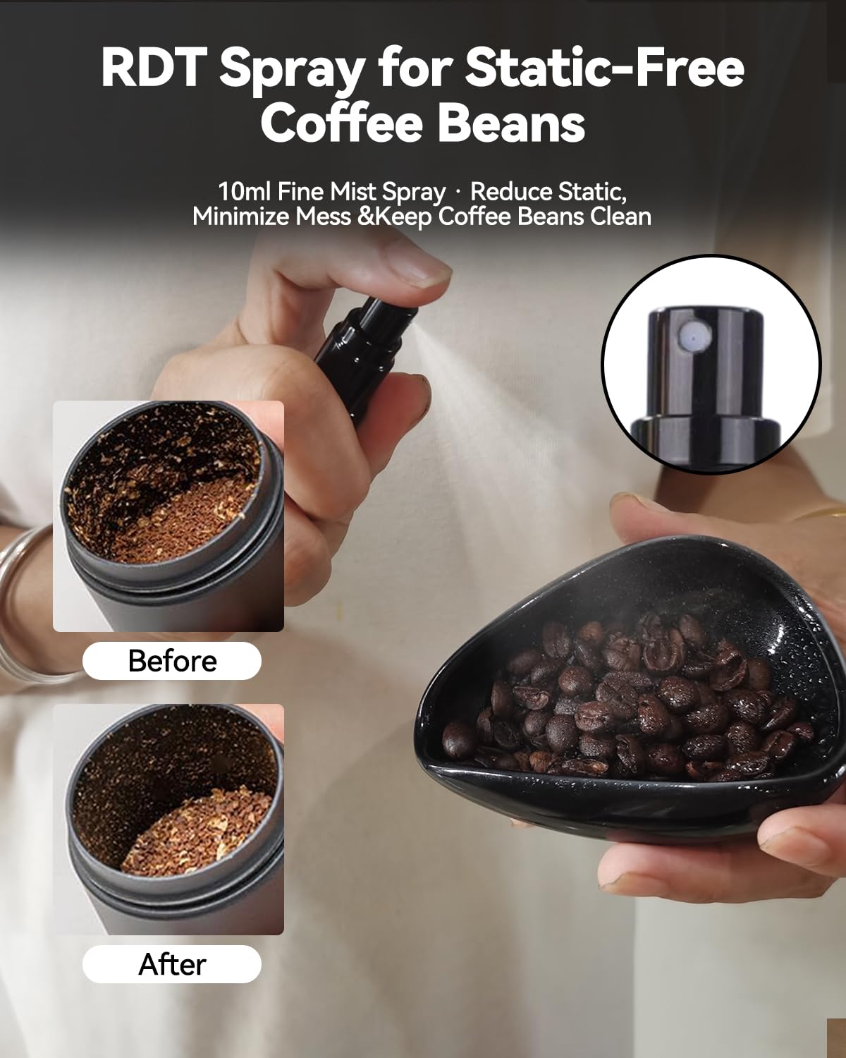 Espresso Coffee Dosing Cup & RDT Spray Bottle Kit