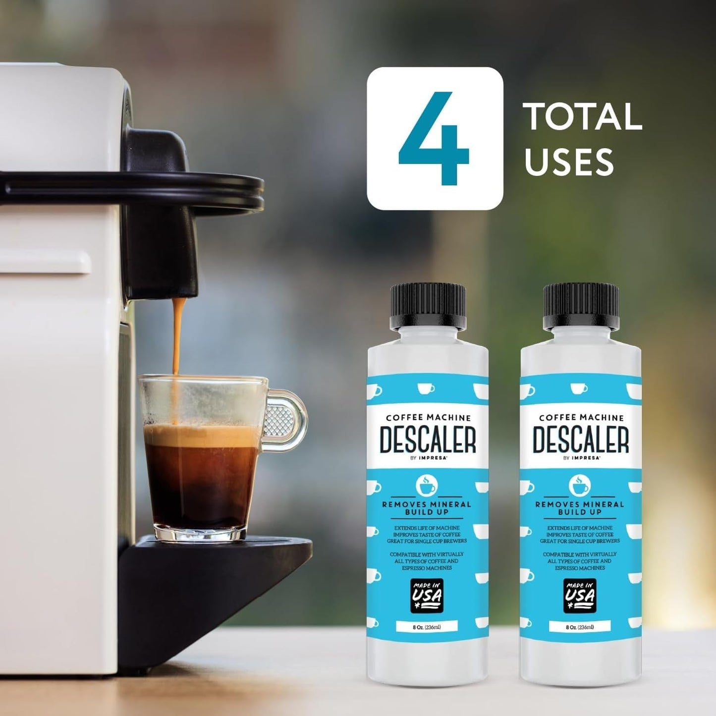 IMPRESA Coffee Machine Descaler, 2-Pack (1-Year Supply) Universal Descaling