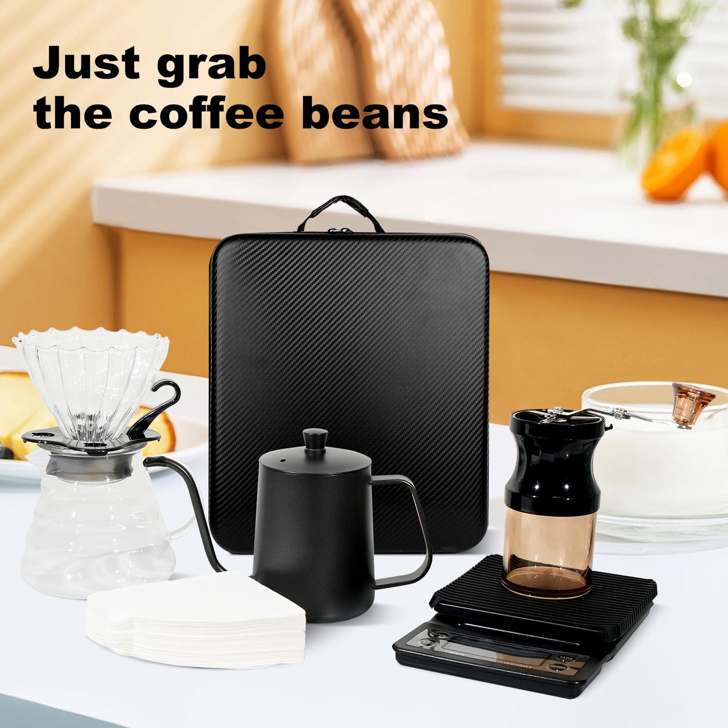Kompixitys Pour Over Coffee Maker Set, All in One Portable Coffee Maker, Ideal for Home Brewing and Travel, Coffee Lover Gift
