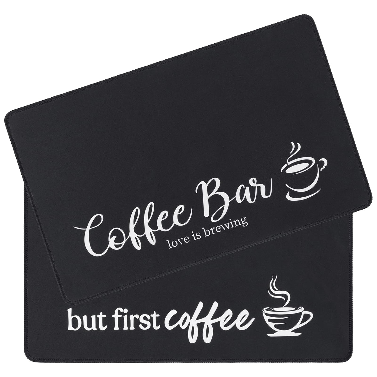 SHACOS Coffee Mat 2 Pack 12x19 Inch Black