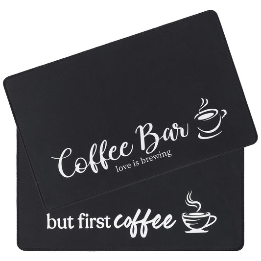 SHACOS Coffee Mat 2 Pack 12x19 Inch Black