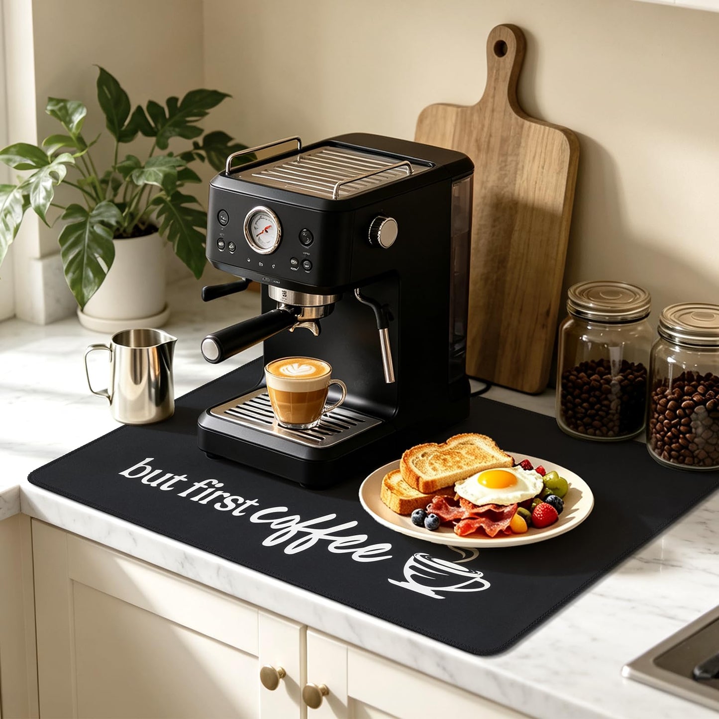 SHACOS Coffee Mat 2 Pack 12x19 Inch Black