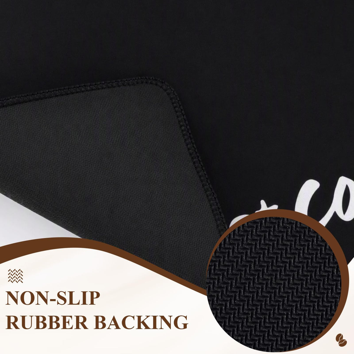 SHACOS Coffee Mat 2 Pack 12x19 Inch Black