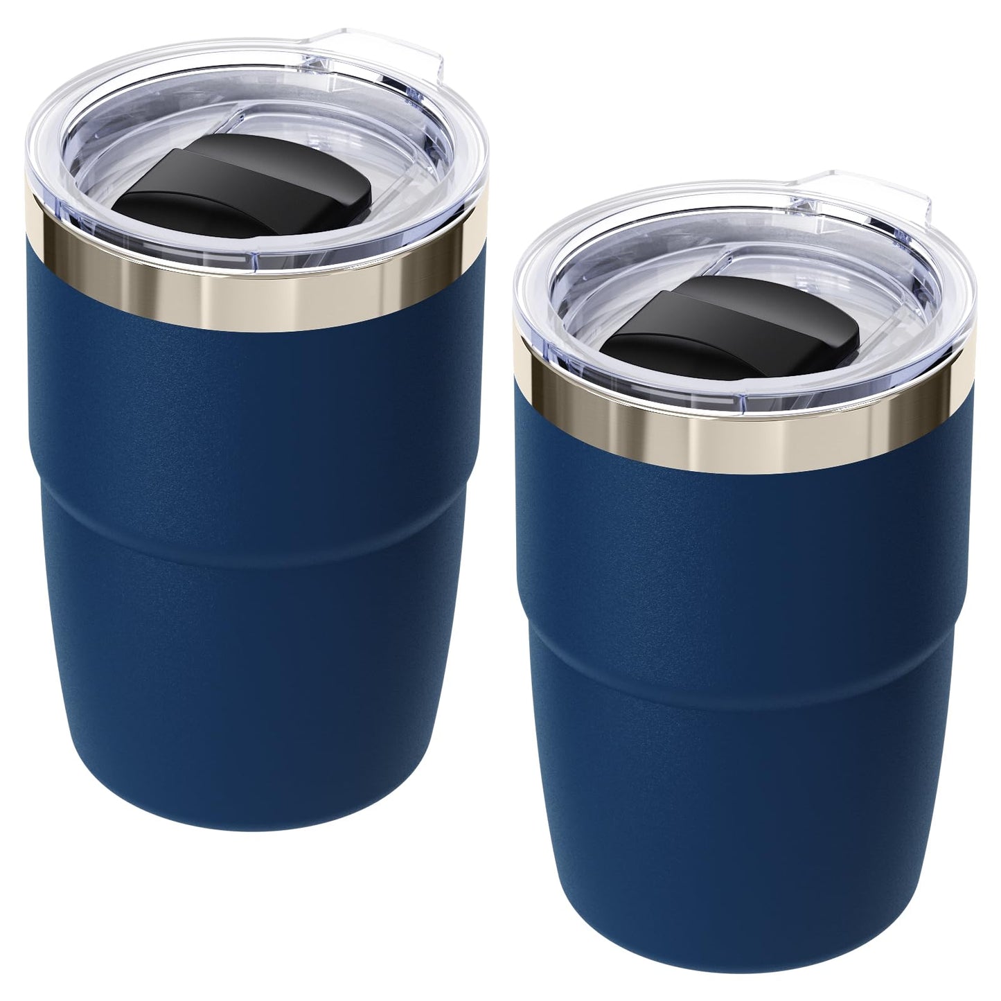 Cafezi 8 oz Small Coffee Cup with Magnetic Lid, Ceramic-Lining