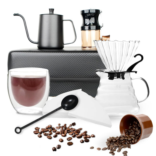 Kompixitys Pour Over Coffee Maker Set, All in One Portable Coffee Maker, Ideal for Home Brewing and Travel, Coffee Lover Gift