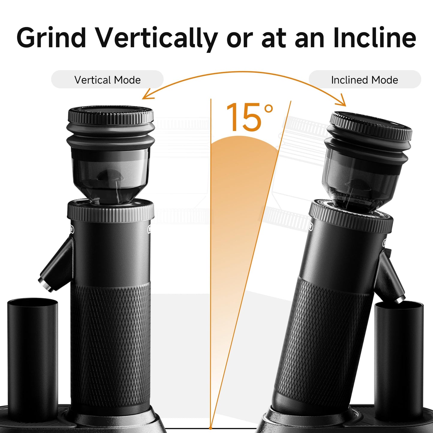 HIBREW G5 Coffee Grinder, Single Dose Burr Coffee Grinder, Electric Coffee Grinder with Magnetic Dosing Cup, Conical Coffee Bean Grinder with 36 Step Micro Grind Settings, Dual-Speed Adjustment, Black