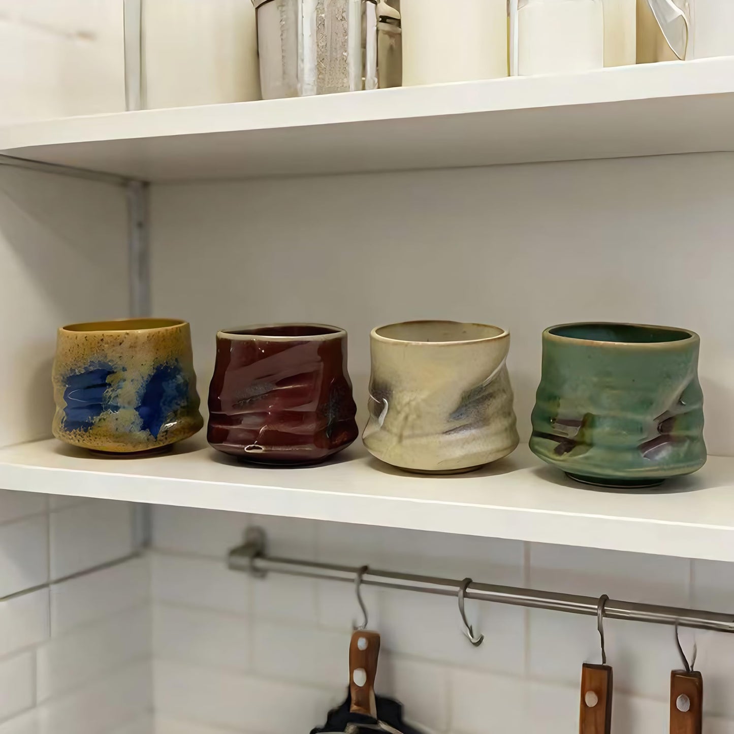 lavzpqmnr Espresso and tea mug set, 5oz colored coffee mugs.