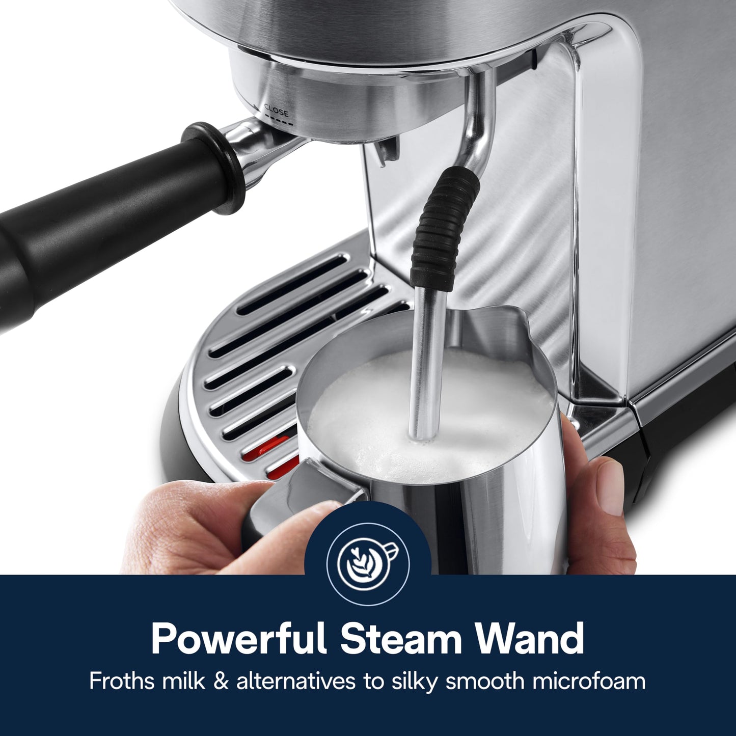De’Longhi Dedica Maestro Espresso Machine with Milk Frother, 15-Bar Pump & Temperature Control - Barista Coffee Maker Kit for Espresso, Latte, Cappuccino & Iced Coffee - Italian Stainless Steel Design