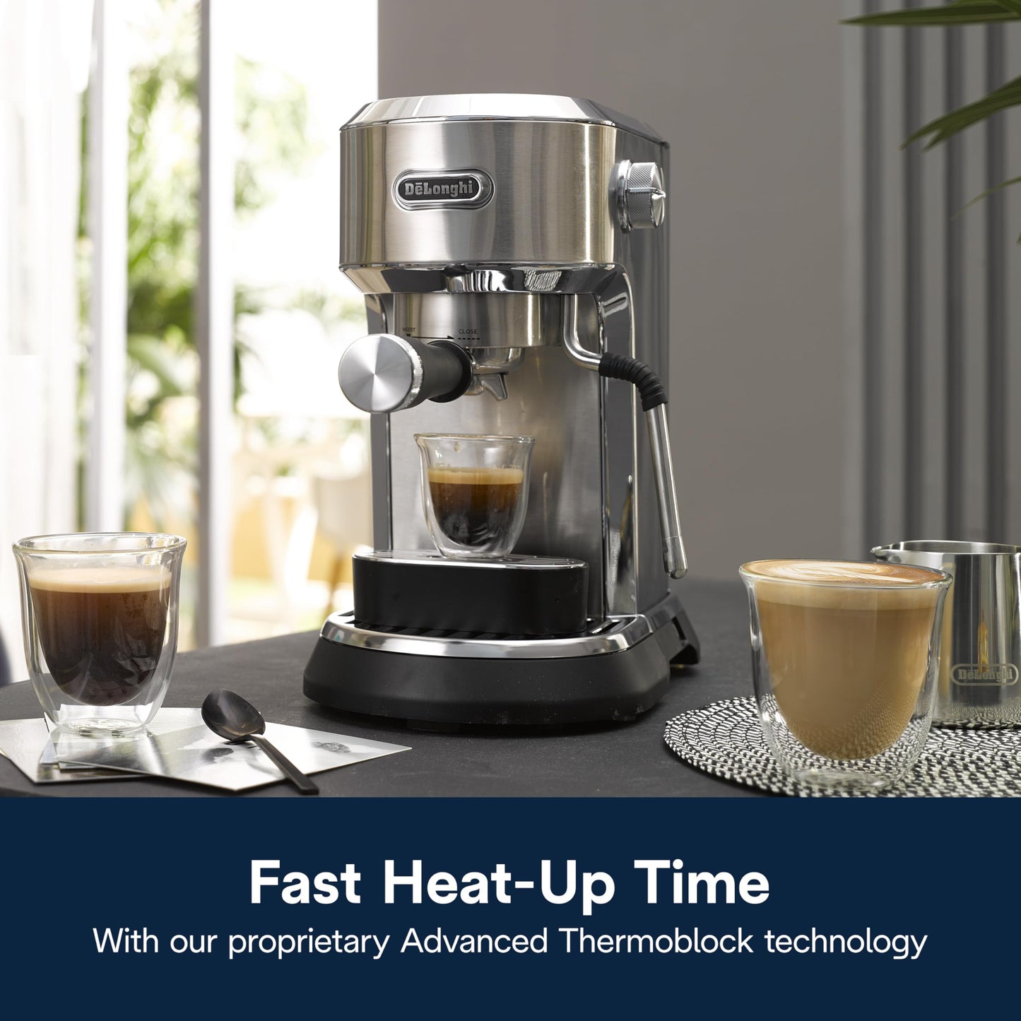 De’Longhi Dedica Maestro Espresso Machine with Milk Frother, 15-Bar Pump & Temperature Control - Barista Coffee Maker Kit for Espresso, Latte, Cappuccino & Iced Coffee - Italian Stainless Steel Design